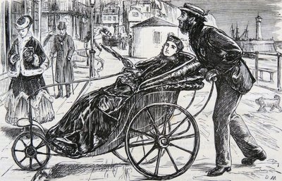 Patrick, tlačí dámské křeslo od George du Maurier