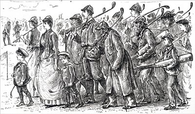 Rostoucí obliba golfu. od George du Maurier