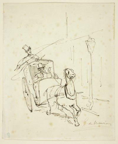 Whistler v kabině Hansom od George du Maurier
