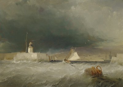 Přístav v bouřlivý den od George the Elder Chambers