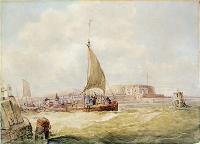 Starý přístav, Hull (tužka, sépie a akvarel na papíře) od George the Elder Chambers
