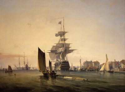 Loď Britannia vplouvá do Portsmouthu (Anglie) 4. února. od George the Elder Chambers