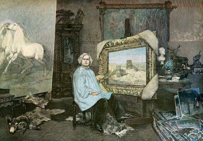 Umělkyně Rosa Bonheur ve svém ateliéru od Georges (1865-1951) Achille-Fould