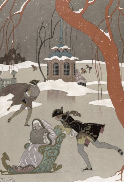 Bruslení na zamrzlém jezeře, ilustrace k 