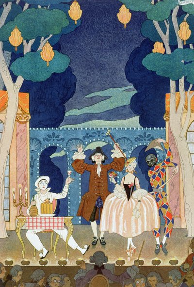 Pantomima jeviště, ilustrace pro 