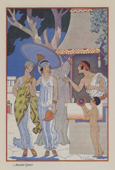 The Romance of Parfém: Starověké Řecko (barva lito) od Georges (after) Barbier