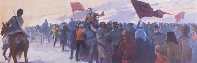 "Ať žije Kerenskij", cca 1923 (barevná litografie) od Georges (after) Carrey