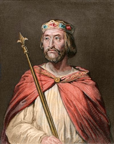Portrét Karla III., zvaného Prostý (879-929) Král franků - CHARLES III (879-929) - Karel Prostý - francouzský král, 893-923 - rytina podle Georgese Rougeta (1783-1869) od Georges (after) Rouget