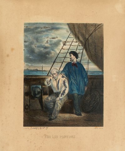 Na pontonu, ryl H. Jannin, 1848 od Georges Alexandre after Fischer