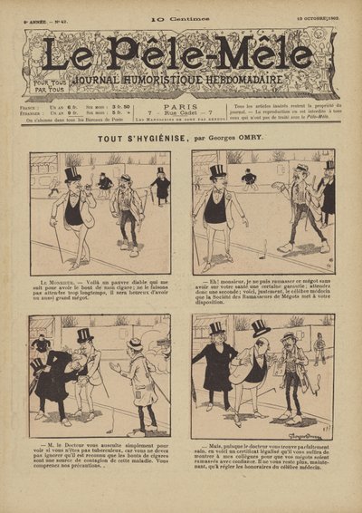Vše hygienizuje. Ilustrace pro Le Pele-Mele, 1902 od Georges Antonin Henri Mory