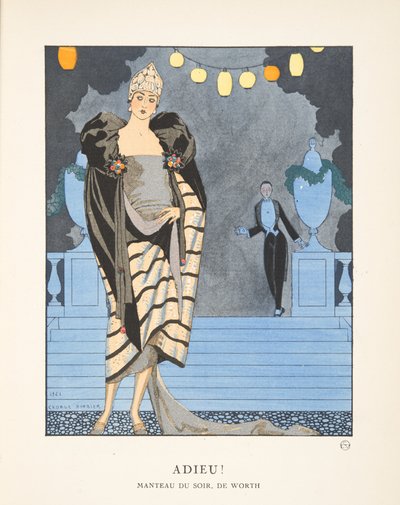 Adieu, z kolekce módních talířů od Georges Barbier