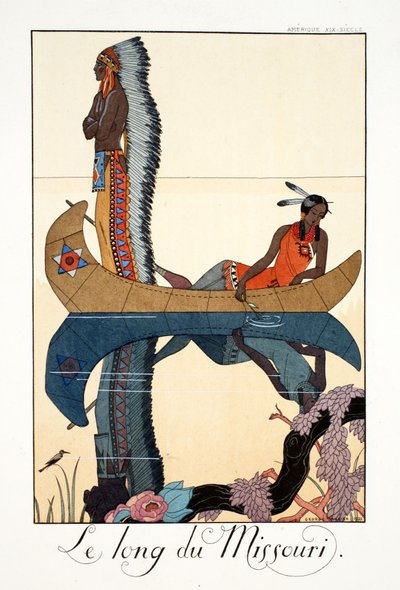Podél Missouri, z „Falbalas & Fanfreluches, Almanachu současnosti, minulosti a budoucnosti“ od Georges Barbier