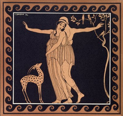 Baletní scéna s Tamarou Karsavina (1885-1978) 1914 (pochoir print) od Georges Barbier