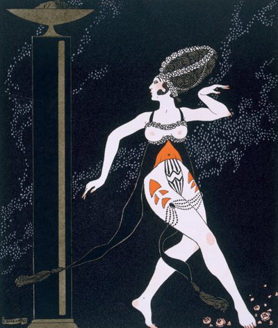 Baletní scéna s Tamarou Karsavina (1885-1978) 1914 (pochoir print) od Georges Barbier