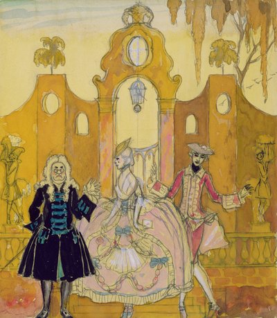 „Billet Doux“ (pero a inkoust a akvarel na papíře) (viz také 133201) od Georges Barbier