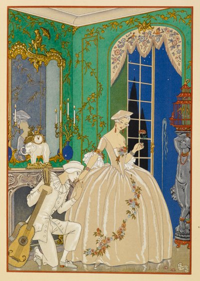 Clyméne. Žena a hudebník. od Georges Barbier