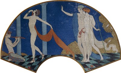 Tančící postavy na terase od Georges Barbier