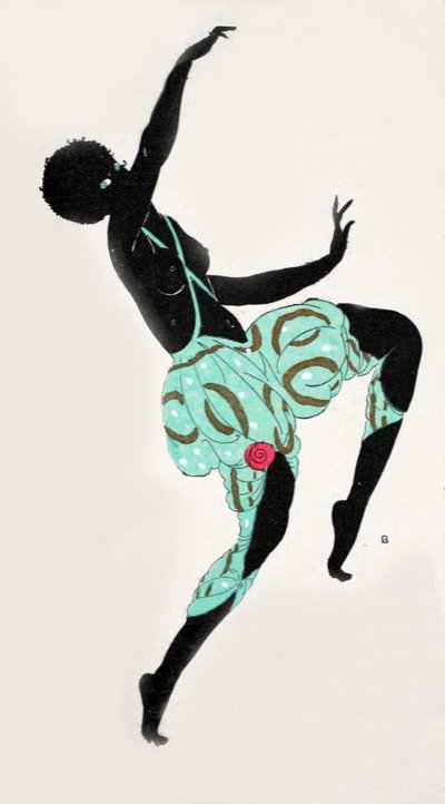 Tančící dívka (pochoir print) od Georges Barbier