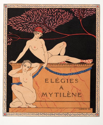 Elegies at Mytilene, ilustrace z Les Chansons de Bilitis, Pierre Louys, hospoda. 1922 (tisk šablony) od Georges Barbier