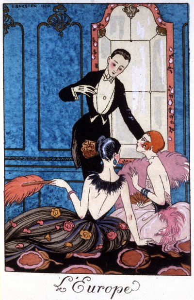 Evropa, začátek 20. století (ilustrace) od Georges Barbier