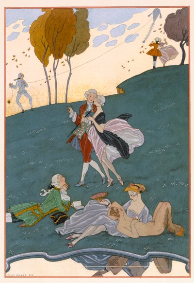 Fetes Galantes, ilustrace k „Fetes Galantes“ od Paula Verlainea (1844-96) od Georges Barbier