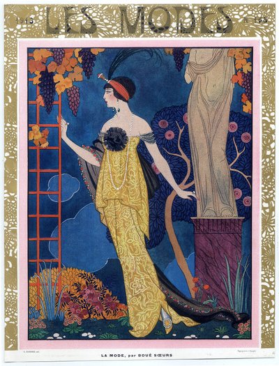 Přední strana obálky Les Modes; 1913; hospoda. 1913 (barevná rytina) od Georges Barbier
