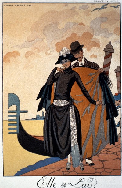 Ona a on, módní ilustrace od Georges Barbier