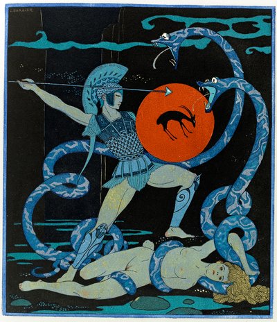 Ilustrace z Les Chansons de Bilitis od Georges Barbier