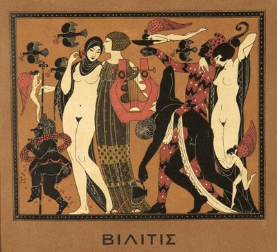 Ilustrace z Les Chansons de Bilitis, Pierre Louys, hospoda. 1922 (tisk šablony) od Georges Barbier