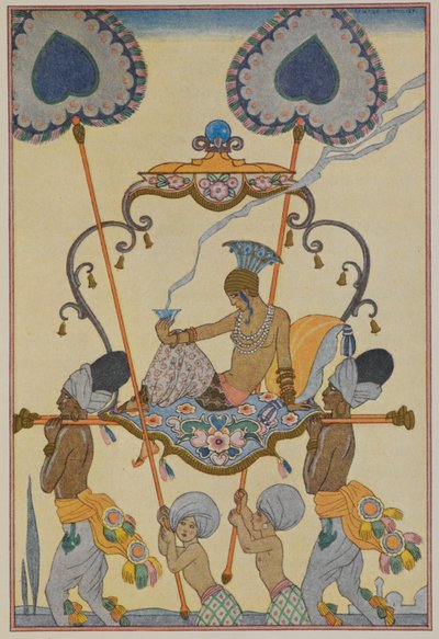 Indie. Osoba nesená ve vrhu. od Georges Barbier