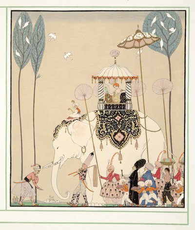 La Belle Missous z Personages de Comedie, hospoda. 1922 (tisk šablony) od Georges Barbier
