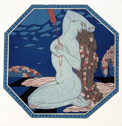 Le Deramantnier, ilustrace z Les Chansons de Bilitis, Pierre Louys, hospoda. 1922 (tisk šablony) od Georges Barbier