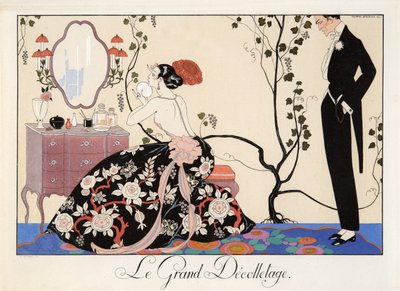 Le Grand Décolletage, rytina H. Reidel od Georges Barbier