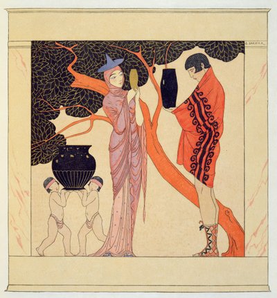 Token lásky (akvarel na papíře) od Georges Barbier