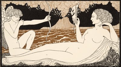 Personages de Comedie, detail z přední obálky, pub. 1922 (pochoirový tisk) od Georges Barbier