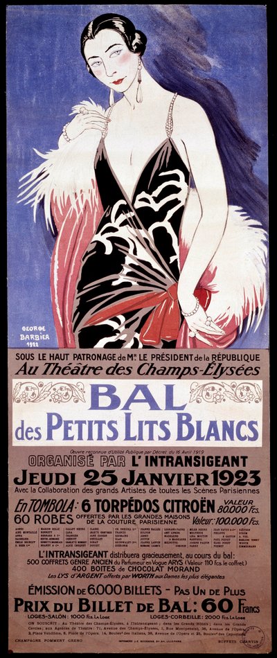Plakát „“ Au Theater des Champs-Elysees – Le bal des petits lits blanc pořádá l