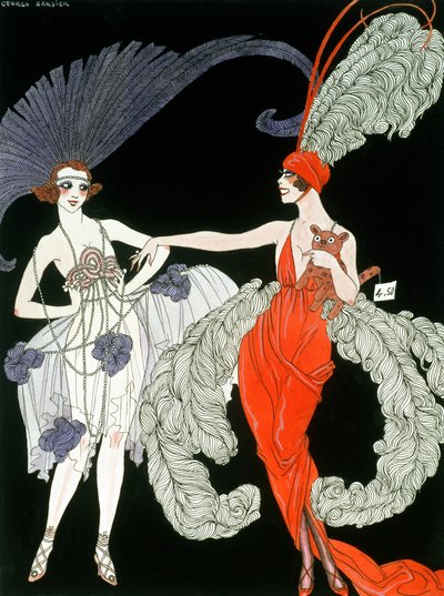 Nákup (pero, inkoust a akvarel na papíře) od Georges Barbier