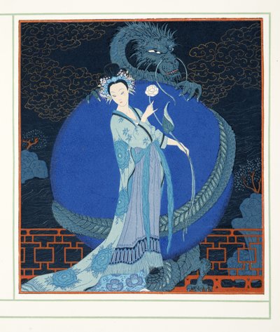 Turandot Princess of China, od Personages de Comedie, hospoda. 1922 (tisk šablony) od Georges Barbier