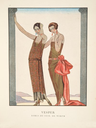 Vesper, z kolekce módních talířů od Georges Barbier