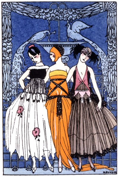 tři Grácie, c. 1920 (rytina) od Georges Barbier