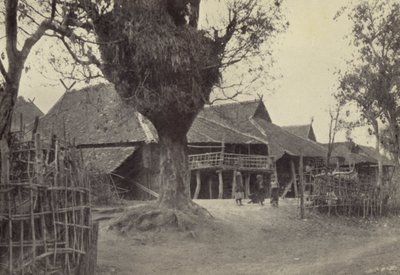 Barma: V Kengtung (černobílá fotografie) od Georges Bertin Scott