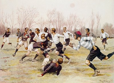 Football (Rugby), mistrovský zápas v Parc de Saint Cloud, sportovní kalendář, únor od Georges Bertin Scott