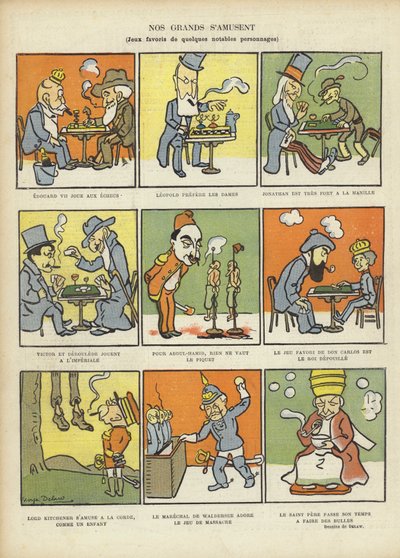 Oblíbené hry velkých mužů, ilustrace pro Le Rire od Georges Delaw