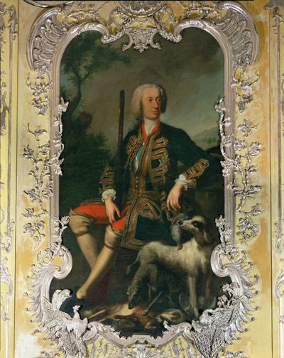 Portrét kurfiřta Karla Albrechta ve žluté ložnici paláce Amalienburg v nymfenburském areálu ... od Georges Desmarées