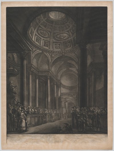 Pohled do nitra St. Stephens Walbrook, zhotoveno z kresby v Jeho Veličenstva ..., ca. 1767. od Georges François Blondel