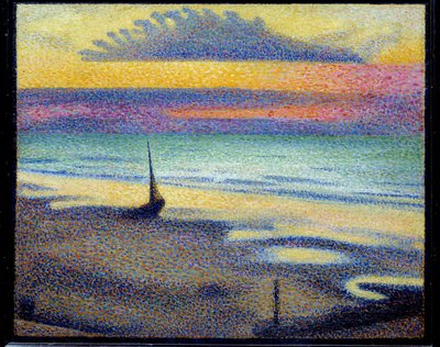 Pláž v Heist (Knokke-Heist nebo Knokke-Heist, Belgie). Obraz Georges Lemmen (1865-1916) Ec. Bel. od Georges Lemmen