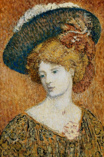 žena s kloboukem; Femme au Chapeau - Žena s kloboukem, od Georges Lemmen