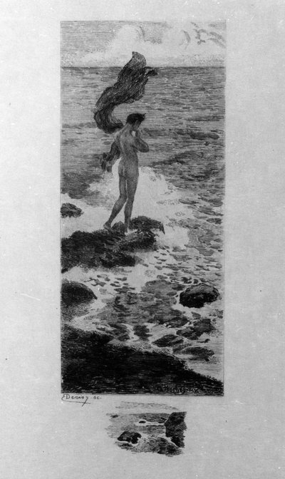 Ilustrace Georgese Antoine Rochegrosse (1859-1938) k filmu „Muž přes palubu“ básníka Charlese Baudelaira (1821-1867) ve filmu „Květy zla“ od Georges Marie Rochegrosse