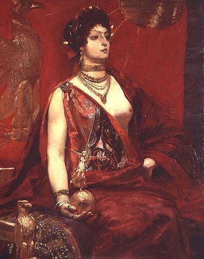 Portrét ženy v červeném od Georges Marie Rochegrosse