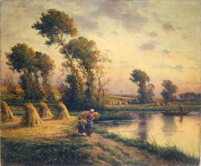 Venkovská krajina (olej na plátně) od Georges Philibert Charles Maroniez
